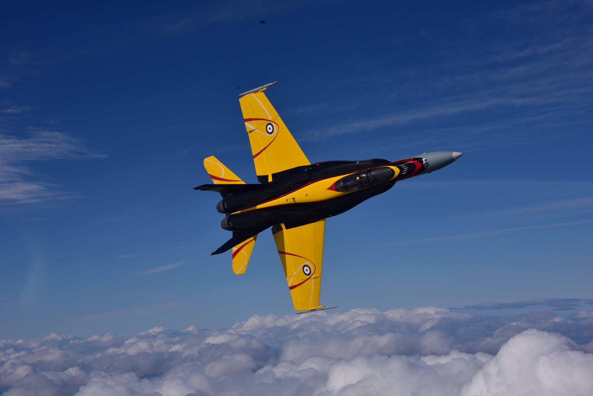 The CF-18 Demonstration jet takes to the sky during its first day of flying! PHOTO: © Mike Reyno