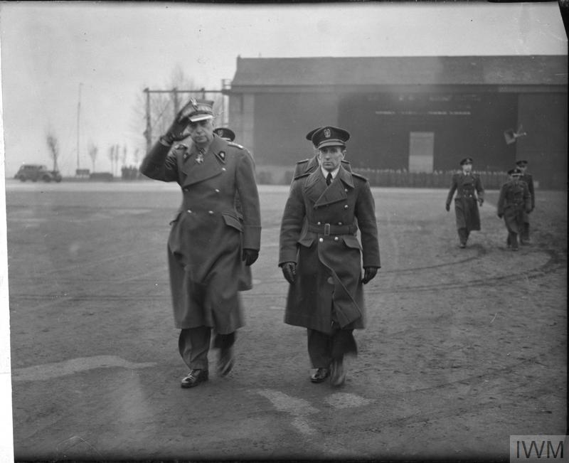 General Kazimierz Sosnkowski (left), the commander-in-chief of the Polish Armed Forces, accompanied by Squadron Leader Zdzisław Krasnodębski, at RAF Northolt, United Kingdom, on February 24, 1944. The “Spirit of Ostra Brama”, a C-47 (DC-3) Dakota being repatriated from Winnipeg, Manitoba, to Poland in March 2019, was used as General Sosnkowski’s personal transport. PHOTO: Imperial War Museum, HU 128282